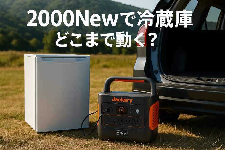 Jackeryポータブル電源2000Newで冷蔵庫は何時間動く？災害・停電時にも使える？